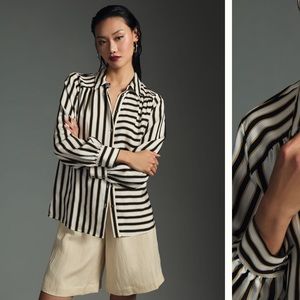 Maeve silky striped button down